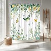 RJSMRJ Green Plant Shower Curtain Tropical Eucalyptus Leaves Butterfly Spring