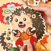 JUNEBRUSHS 30 Piece Fall Hedgehog Craft Set, Autumn Self-Adhesive Stickers