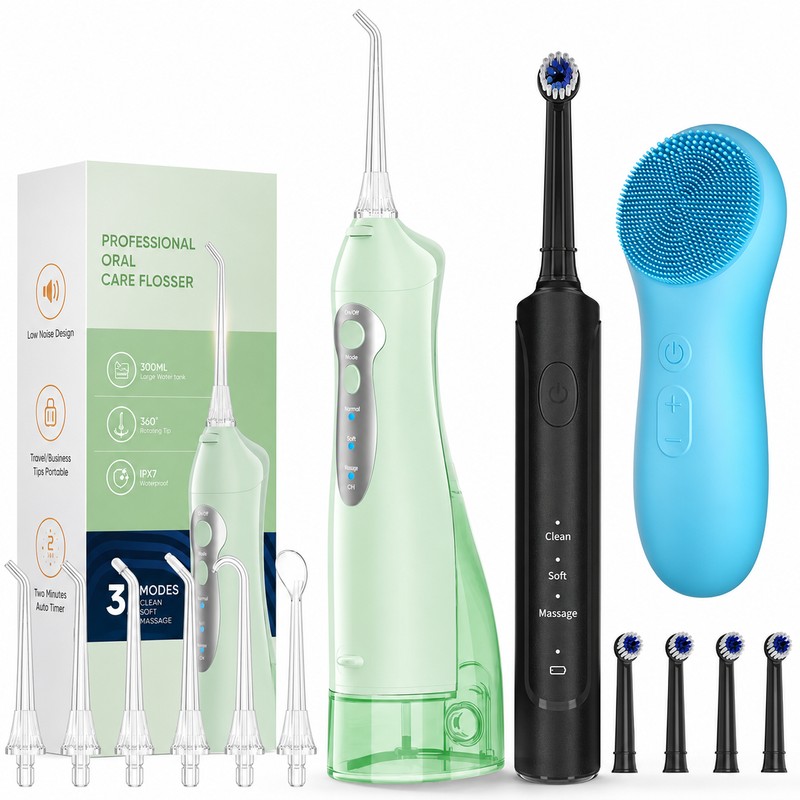 3-in-1 Oral Care Kit for Daily Hygiene – Rechargeable Water