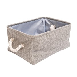 LUFOFOX Storage Basket for Organizing,Grey Storage Bins Basket for Shelves Nursery,Closet Organizer for Book Clothes Dog Toy,13.58''*9.64''*6.69''