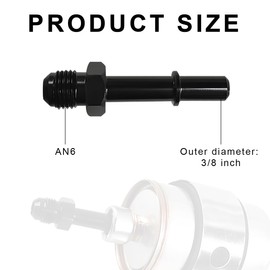 DXNQ Fuel Line Fitting, 6AN Male to 3/8" SAE Quick Disconnect Male Push On EFI Fuel Hose Line Fitting Adapter, Straight Aluminum Sealed EFI Push Lock Adaptor for Fuel Rail Hose (AN6-3/8)