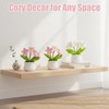 3pcs 4.3inch Crochet Flower Pot, Crocheted Flowers,Knitted Flower Bouquet,Crochet Desk