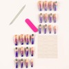 24Pcs French Tip Press on Nails Long Coffin Fake Nails
