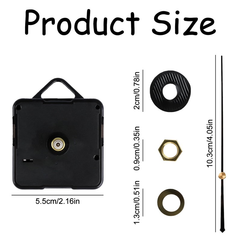 Bojueshaw Clock Movement, Silent Mechanism, High Torque, Wall Mount, Black,