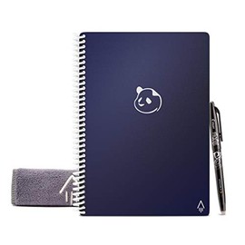 Rocketbook Panda Planner - Reusable Daily, Weekly, Monthly, Planner with 1 Pilot Frixion Pen & 1 Microfiber Cloth Included - Dark Blue Cover, Executive Size (6" x 8.8")