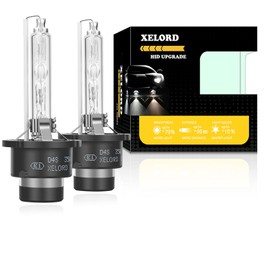 XELORD Car Headlight D4S HID Bulb, 8000k High Brightness, Compatible with Vehicle Inspections, Genuine Replacement, 12 V, 35 W, Pack of 2