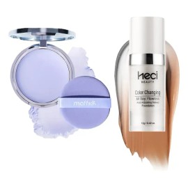 V Base De Maquillaje Líquida Y Polvo Compacto Facial A