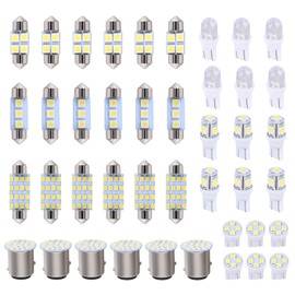 Oskkude 42 PCS Upgraded LED Interior Car Lights Kit, Super Bright Dome Map and Door Light Bulbs, T10 LED Festoon Bulbs Interior LED Interior Replacement Bulbs Universal for Cars and Trucks
