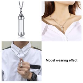 OIDEA Stainless Steel Glass Perfume Bottle Pendant Necklace for Couples Valentines Day Gift,Small