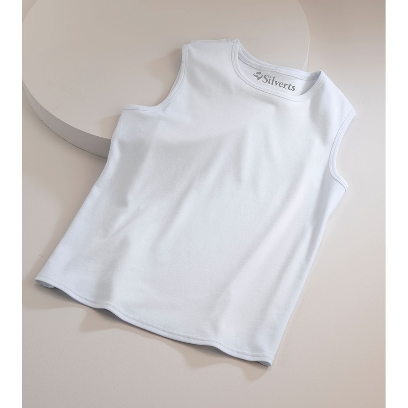 Men’s Adaptive Cotton Sleeveless Undershirt - 3 Pack - White