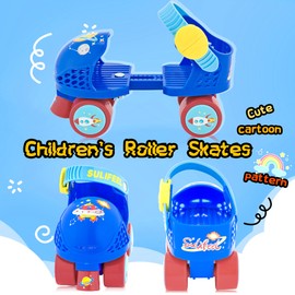 SULIFEEL Kids Adjustable Quad Roller Skates,Toddler Beginner Roller Skates for Girls and Boys Age 2-5 Years Old