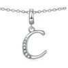 925 Sterling Silver Charm Pendant A to Z Clear CZ