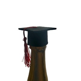 Generic Mini Graduation Caps Bottle Toppers, Table Decorations for Graduation Parties (Red Tassel)