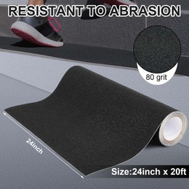 Watersay Anti Slip Traction Tape 24 Inch x 20 ft, Widen Waterproof Non Skid Tape, Durable Grip and Friction Stair Non Slip Strips, Abrasive Adhesive for Stairs Steps Ramp Outdoor Indoor Black