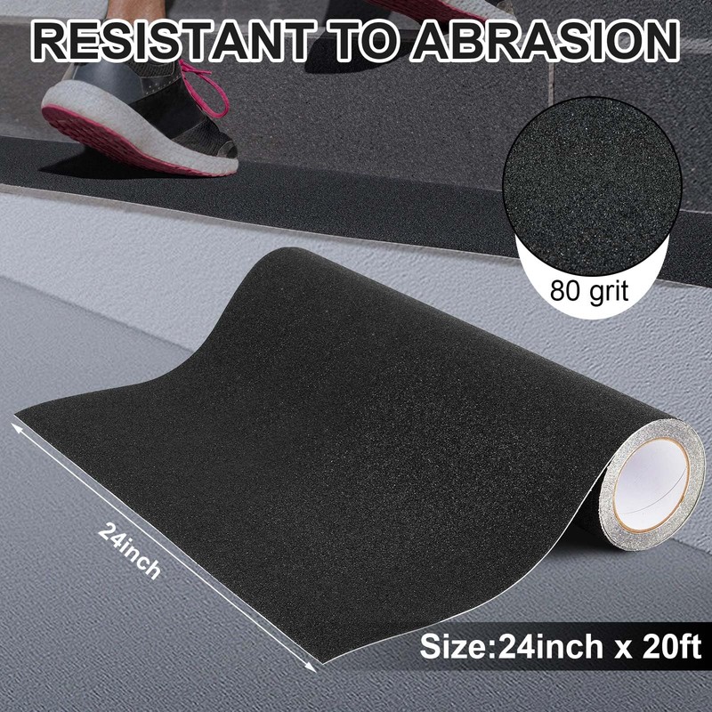 Watersay 24in x 20ft Widen Black Anti Slip Tape, Waterproof