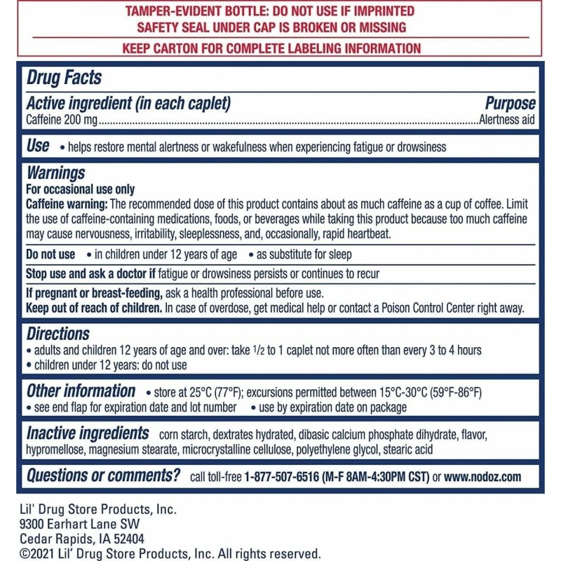 NoDoz 200mg Caffeine Pills Maximum Strength, 120 Caplets total