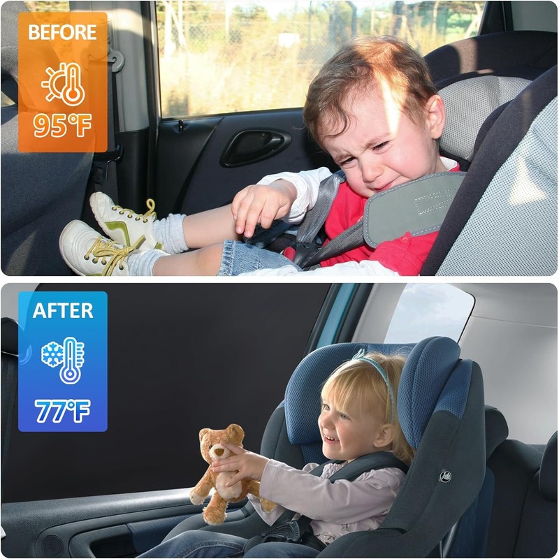 ZATOOTO Car Side Window Shades, Magnetic Car Sunshades for Blockout,