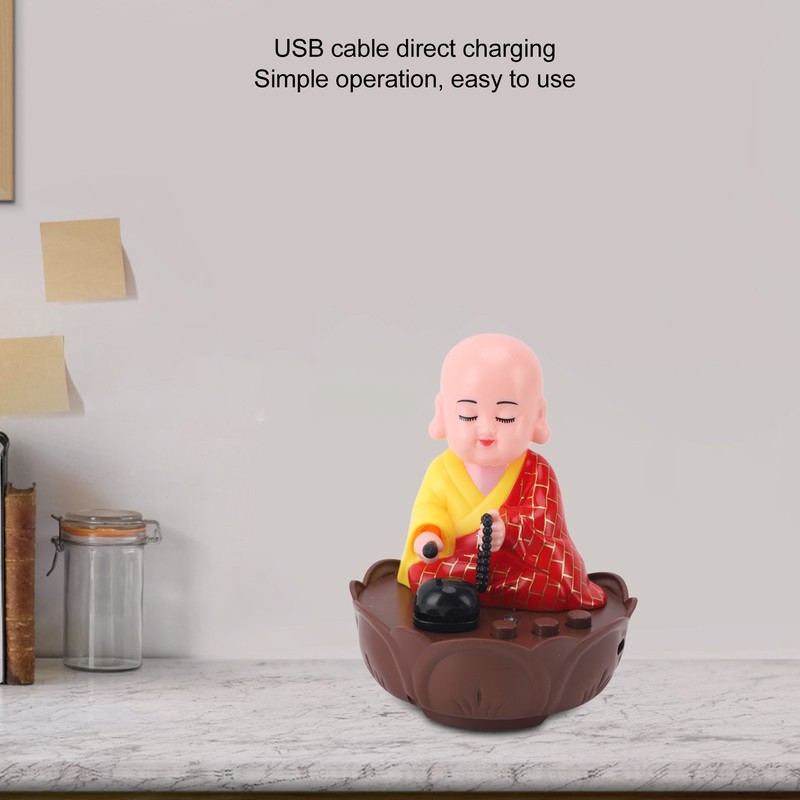 Musical Nodding Monk Figurine Decoration Moving Head Buddha Statue with