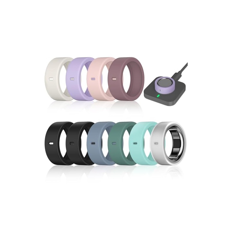 10-Pack Silicone Ring Covers for Oura Ring Protection