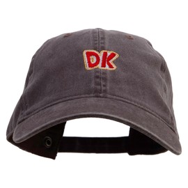 e4Hats.com Mario DK Donkey Logo Embroidered Washed Solid Pigment Dyed Cotton Twill Brass Buckle Cap - Brown OSFM