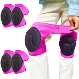 2 Pairs Womens Knee Pads for Kneeling with Adjustable Straps Soft Foam Cushion, Safety Flooring Knee Protector for Gardeners Carpenters Cleaner veterinary, Female Gardening Knee Pads for Work, Pink L