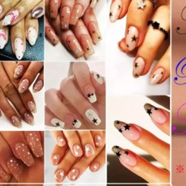 Light pink 홀로그램 네일 아트 스티커 6종 50모양 [01 Light pink 꽃] Light Pink Hologram Nail Art Stickers 6 Types 50 Shapes [01 Light Pink Flower]