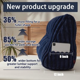 Rycwola Faux Fur Headboard Pillow with 2 Pack Neck Roll Pillow Large Headboard Pillow Soft and Supportive with Removable Cover (Blue, Twin)