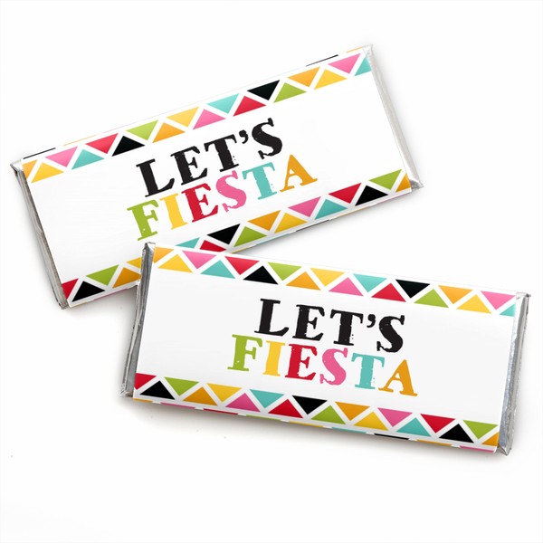 Let's Fiesta - Candy Bar Wrapper Mexican Fiesta Party Favors - Set of 24