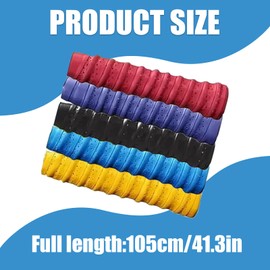 5 PCS Badminton Racket Grip Tape, Anti-Slip Overgrip Tape, Breathable Perforated Grip Tapes Replacement for Tennis Rackets, Badminton Rackets (1Pcs Black 1Pcs Yellow 1Pcs Blue 1Pcs Purple 1Pcs Red)