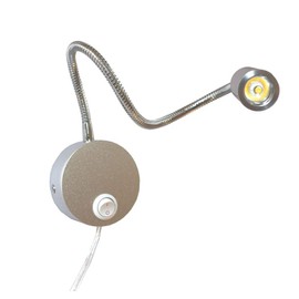 LUMINTURS 3W LED Wall Sconces Picture Mirror-Light With Plug Book Lamp Button on/off switch Gooseneck Flexible Pipe Warm White