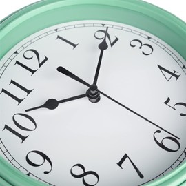 Topkey Silent Wall Clock Kitchen 9 Inch Retro Non-Ticking Decorative Bedroom Office Wall Clock -Army Green