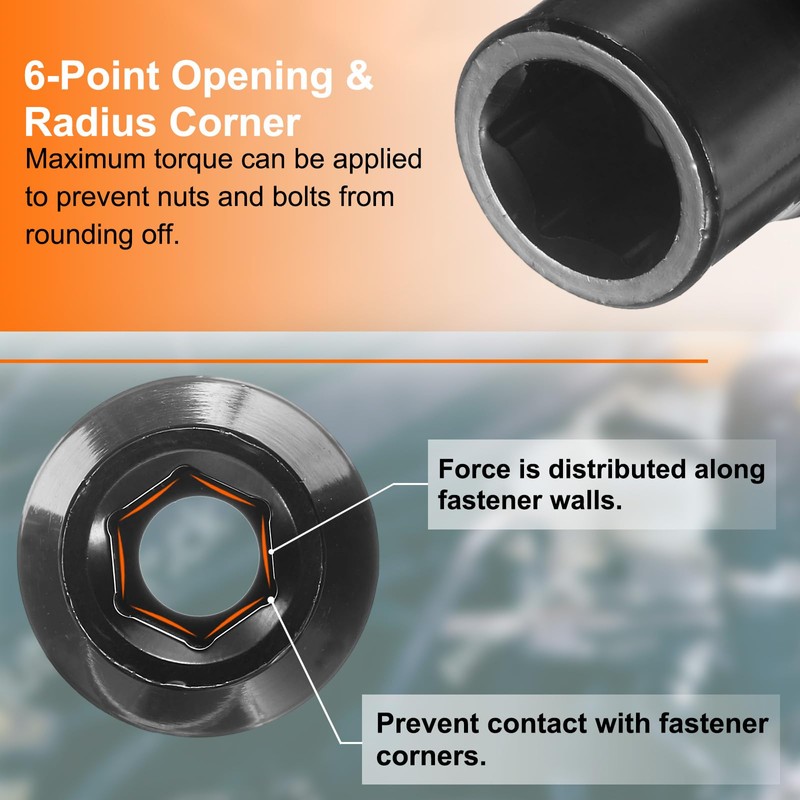 sourcing map 2pcs 6 Point Impact Socket 14mm Shallow Metric