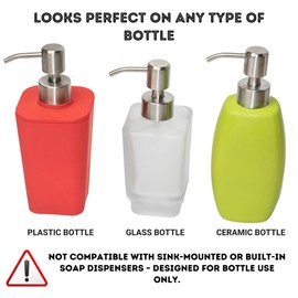 Kapitan Soap Dispenser Pump Head Replacement Spare for Standard 28/400 (26 mm - 28mm / 1.02 in-1.10 in) Neck Size, Stainless Steel Brushed Finish