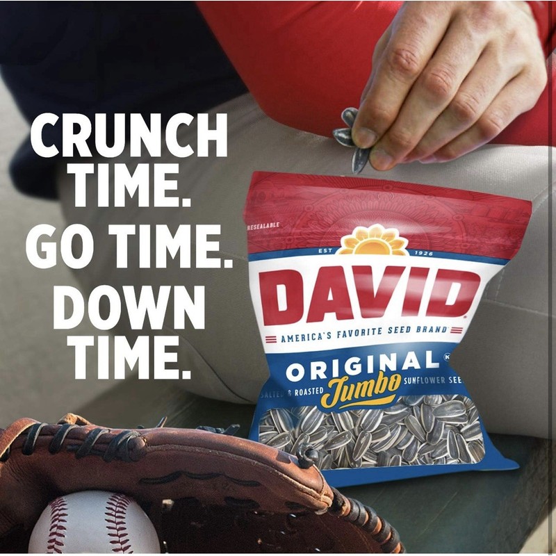 DAVID Roasted and Salted Original Jumbo Sunflower Seeds, 5.25 oz
