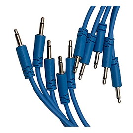 Luigi's Modular Supply Spaghetti Eurorack Patch Cables - Package of 5 Blue Cables, 24" (60 cm)