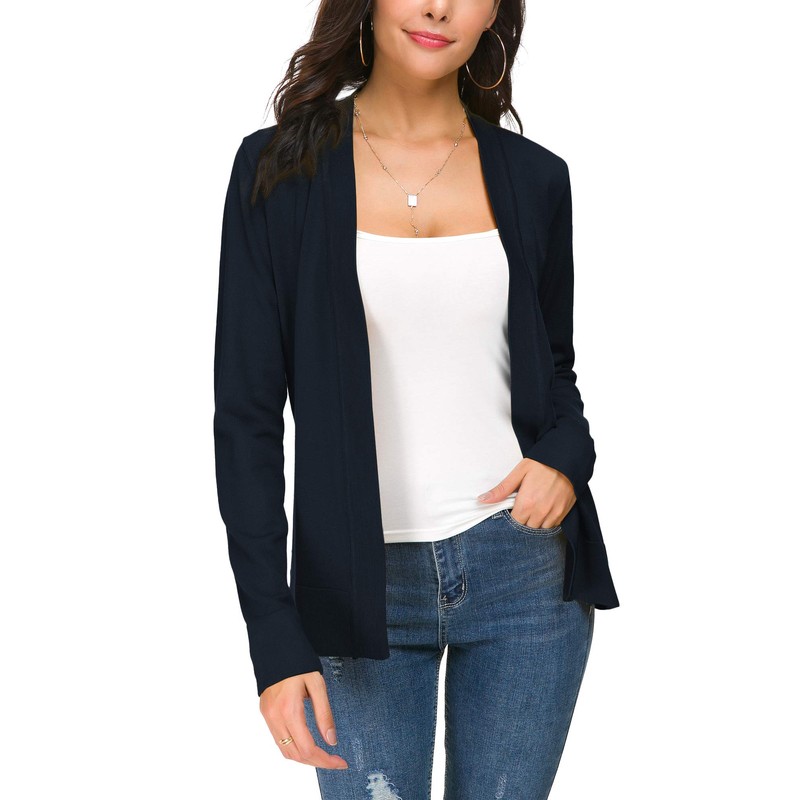 Women's Elegant Casual Long Sleeve Elastic Cardigan Lightweight Solid Knitted