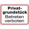 Sign Aluminium Private Property Betreten verboten 180 x 250 mm