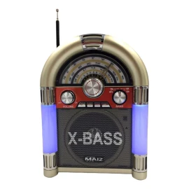 Maíz Bocina Mini Rockola X-bass Portatil Bc-148 Maiz Color Dorado