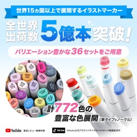 Ohuhu Illustration Markers, 41 Pieces, 40 Colors, Fine Ends, Marker Pens, Professional Use, Comic, Alcohol, Art Supplies, Color Set, Oahu Series