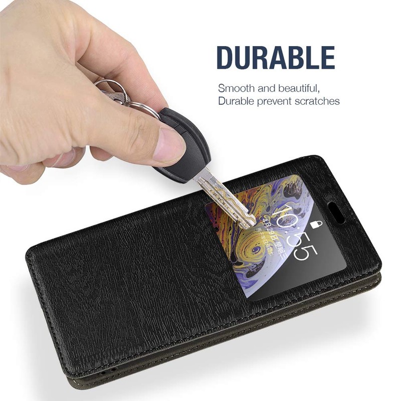 Shantime Viewable Window Leather Flip Case Compatible with AGM Glory