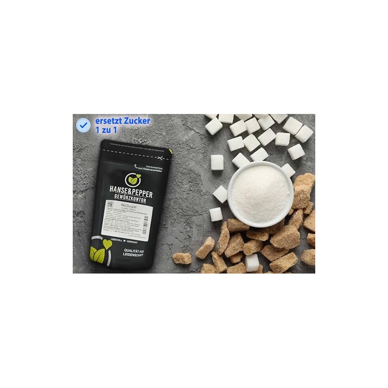 Hanse&Pepper NoSugar 1 kg - Erythritol + Stevia without Sugar