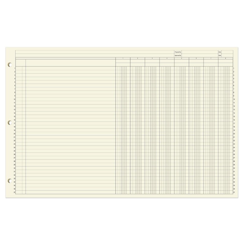 BookFactory Ledger Pad/Large 8 Column Accounting Ledger Columnar (Eight Columns)