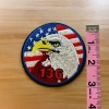 Unbranded Round Patriotic Eagle American Flag 136 Embroidered Iron-On Patch