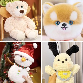 Cheriswelry 40 Sets Craft Crochet Eyes Safety Eyes for Amigurumi Glitter Plastic Craft Doll Eyes 21x18.5mm Plush Stuffed Animals DIY Decorations for DIY Doll Making Supplies