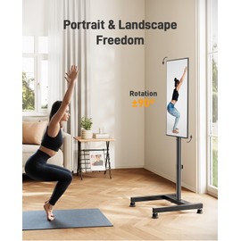 Perlegear Floor TV Stand with Mount for 26-50 inch TVs up to 55 lbs, TV Floor Stand with Rotation, Tilt, Level, Height Adjustable TV Stand for Bedroom/Living Room, Max VESA 300x300mm, PGFS12