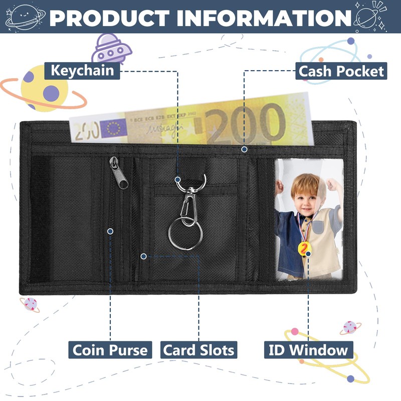 YNOYMO Children's Wallet Boys Mini Wallet Neck Pouch Boys Trifold