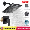 Unbranded Shower Faucet Set Black Rain Shower Head Combo with