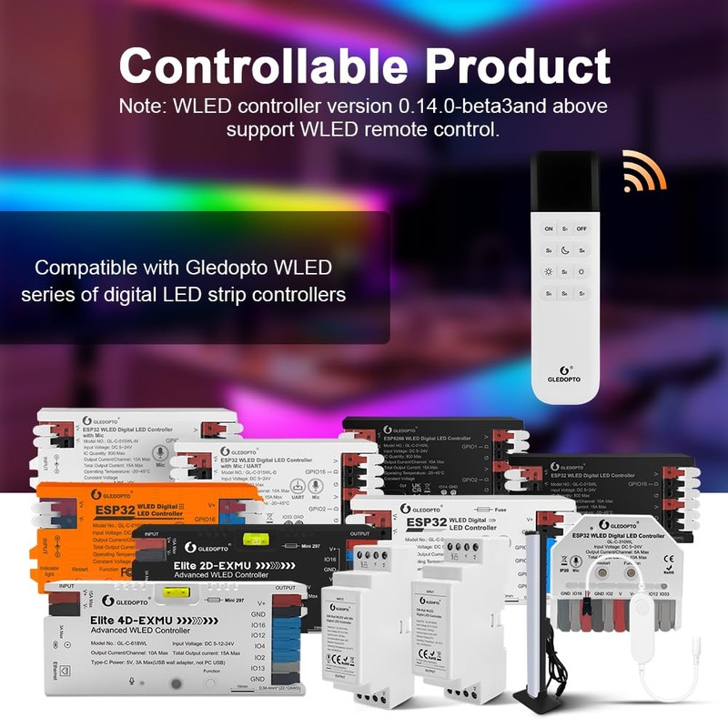 GLEDOPTO ESP Now WLED Remote Control WLED LED Strip Light