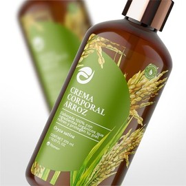 Crema Corporal de Arroz Orgánica, Loción Humectante Natural, 370 ml- Fitomex