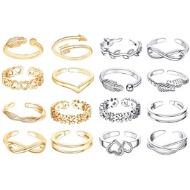 GreatMH 24PCS Toe Rings for Women Adjustable Toe Rings Women